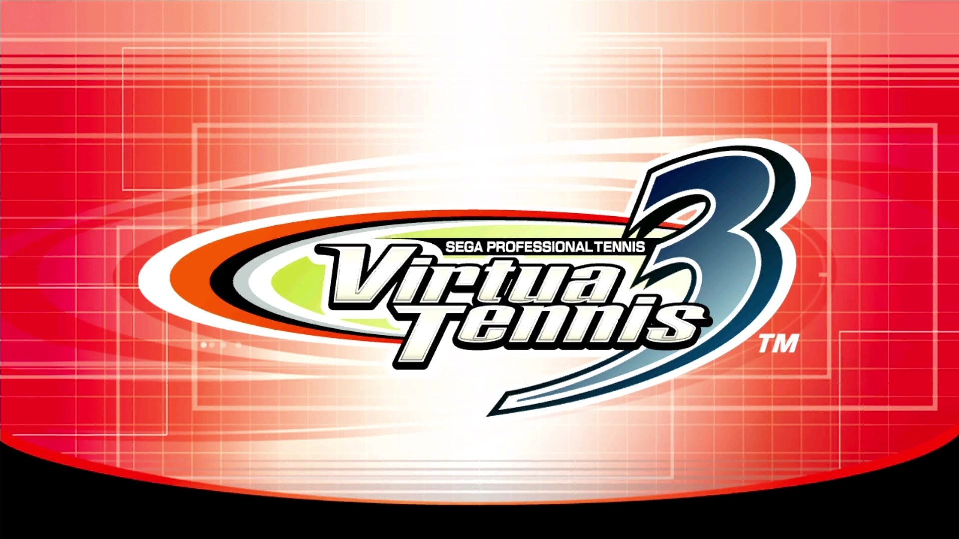 Virtua Tennis 3 title screen for Xbox 360